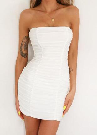 Модное платье, белое платье зжатка р хс-с