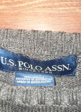 Мужская серая кофта светер u.s. polo assn8 фото