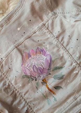 Ддинсовка пиджак ручная роспись цветок р.м