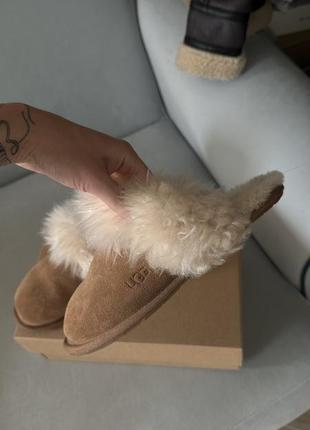 Ugg уги оригінал тапки з хутром зимові осінні коричневі гірчичні5 фото