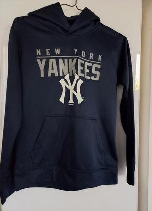 New york yankees теплая на флисе кофта худи для подростка 14-16 лет1 фото