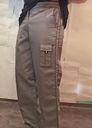 Треккінгові карго широкі штани на резинці з карманами outdoor casual легесенькі парашути baggy багі штани3 фото
