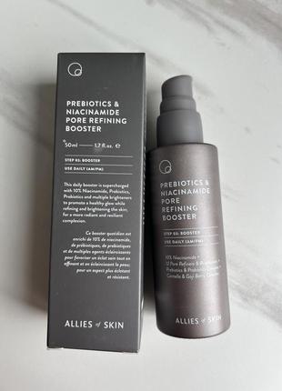 Антиоксидантный бустер с ниацинамидом allies of skin prebiotics &amp; niacinamide pore refining booster 50мл5 фото