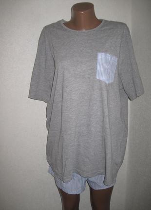 Мужская хлопковая пижама футболка +шорты libergy р-рxl