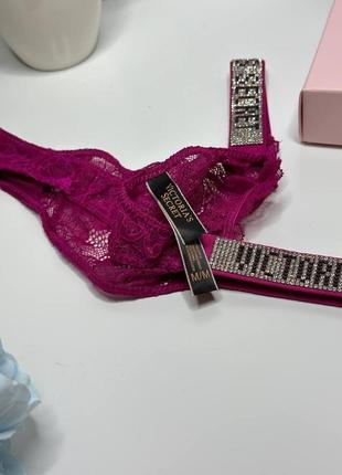 Женские кружевные стринги victoria's secret  темно-фиолетовый wu0922 фото