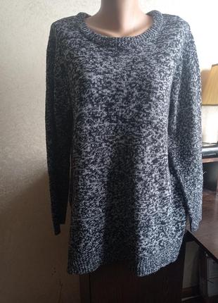 Удлиненный уютный свитер меланж.2 фото