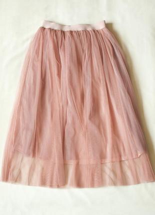 Фатиновая юбка чайной розы миди женская boohoo, размер m1 фото