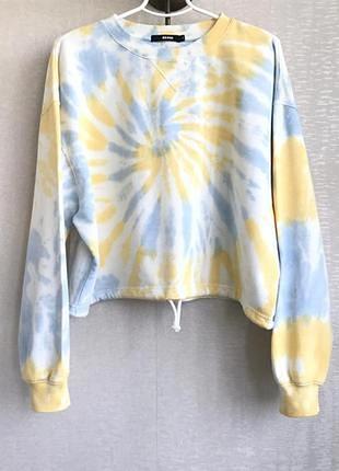 Свитшот оверсайз желто- голубой