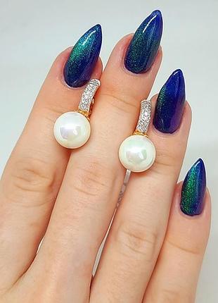 Серьги позолоченные, сережки, позолота