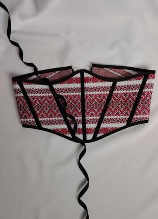 Корсет/корсаж без чашок, вишивка, орнамент, вишиванка, вишитий корсет корсет з...
