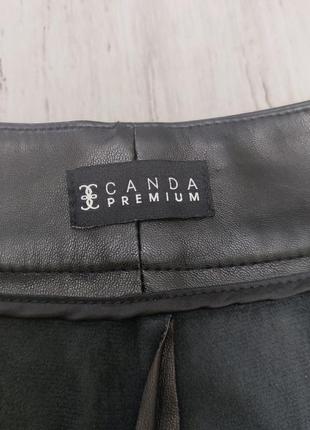 Стильні чорні подовжені шорти зі штучної шкіри canda premium8 фото
