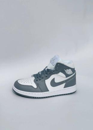 Высокие зимние кожаные кроссовки на меху air jordan retro 1 drebness2 фото