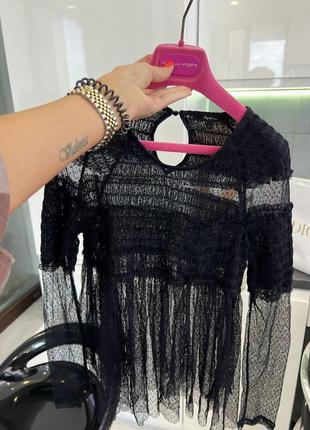 Премиальная брендовая блузка кружево гипюр сетка фатин стиль ysl dolce gabbana10 фото