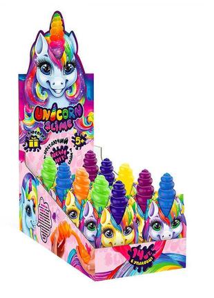 Вязкая масса "unicorn bubble slime" густой лизун uns-02-01u укр.  цена за 14 штук в блоке "danko toys"