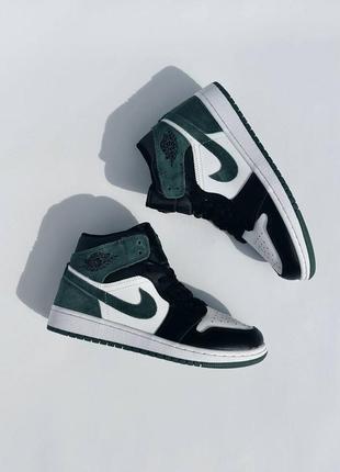 Высокие зимние кожаные кроссовки на меху 
air jordan retro 1 green lake5 фото