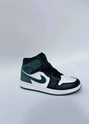 Высокие зимние кожаные кроссовки на меху 
air jordan retro 1 green lake3 фото