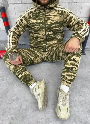 Мужской спортивный костюм на флисе пиксель , демисезонный осенний спортивный костюм пиксель на флисе3 фото