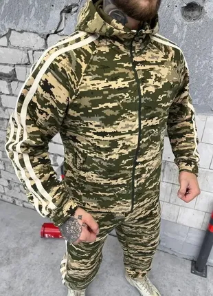 Мужской спортивный костюм на флисе пиксель , демисезонный осенний спортивный костюм пиксель на флисе5 фото