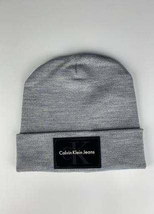 Мужская шапка серая calvin klein4 фото