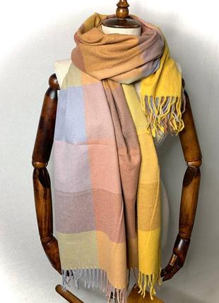 ♥️турецькі теплі кашемірові шарфи пледи клітинка якість кольори1 фото