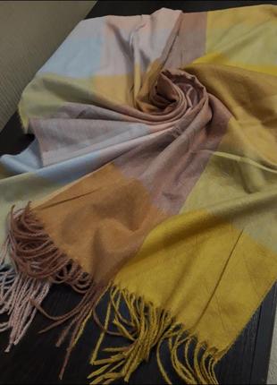 ♥️турецькі теплі кашемірові шарфи пледи клітинка якість кольори3 фото