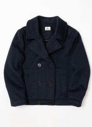 Lacoste wool pea coat navy жіноче напівпальто