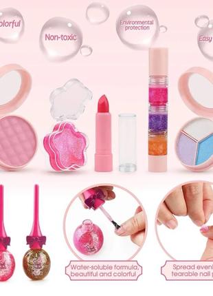 Детская косметика balnore 34 pcs kids makeup kit for girl3 фото