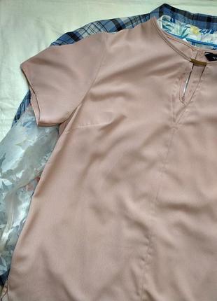 Пудровая блуза блузка на коротком рукаве размер 382 фото
