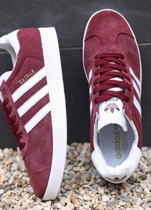 🔱adidas gazelle burgundy