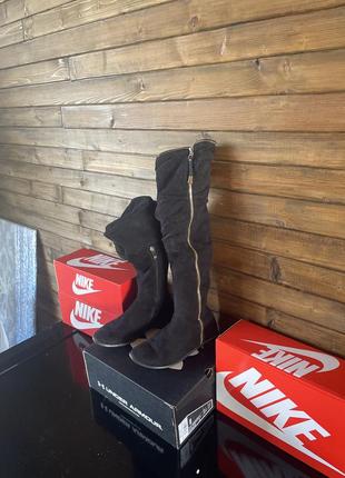 Женские высокие сапоги замша