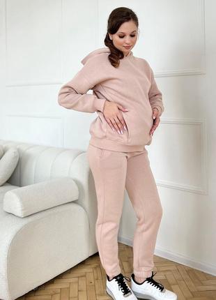 👑vip👑 костюм для беременных и кормящих матусь теплый костюм трехнитка на флисе хлопковый костюм3 фото