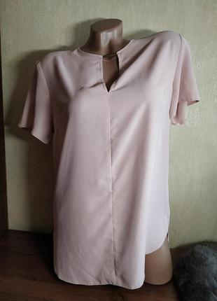 Пудровая блуза блузка на коротком рукаве размер 383 фото