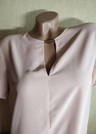 Пудровая блуза блузка на коротком рукаве размер 384 фото