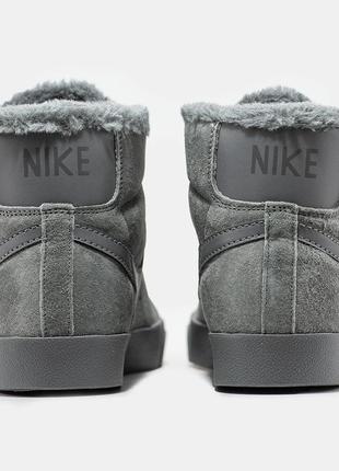 Зимние мужские кроссовки nike blazer high grey (мех) 40-41-42-43-44-459 фото