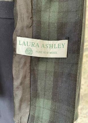 Вовняний вінтажний жакет піджак у клітинку laura ashley 162 фото