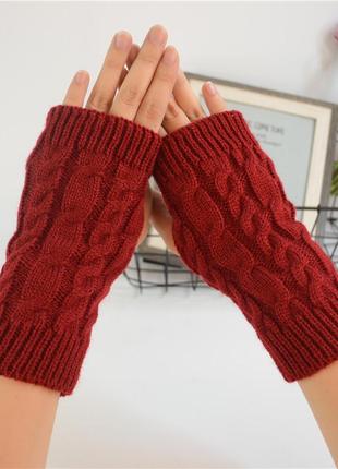 Митенки перчатки без пальцев темно-серые7 фото