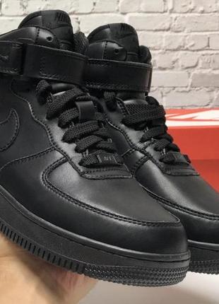 Зимние женские кроссовки nike air force 1 winter black (мех) 40-41