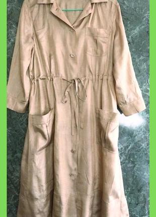 Эффектное платье - рубашка миди 100% шелк р.36 s,xs dkny donna karan оригинал3 фото
