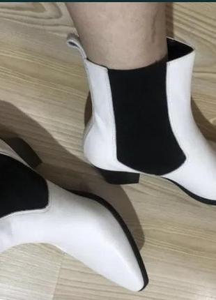 Zara нові білі черевики челсі 41 р осінь-весна7 фото
