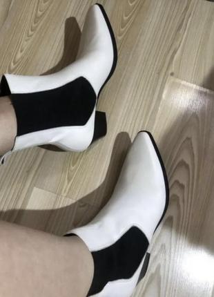 Zara нові білі черевики челсі 41 р осінь-весна8 фото