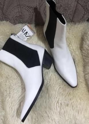Zara нові білі черевики челсі 41 р осінь-весна3 фото