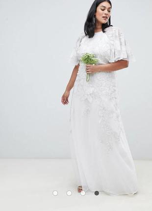 Элегантное свадебное платье с вышивкой asos disign2 фото