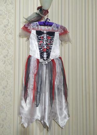 Карнавальное платье мертвой невесты зомби труп на вертолёт хеллоуин хелловин хэллоуин
