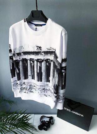 Світшот з принтами білий