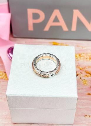Серебряная кольца двухцветная из паве1 фото