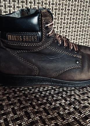 Натуральні зимові черевики тімберленди на цигейці maxus shoes.