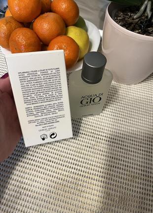 Туалетна вода для чоловіків giorgio armani acqua di gio pour homme 100 мл6 фото