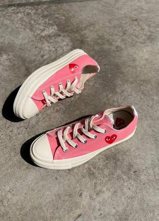 Кеди converse comme des garçons low pink ( premium )3 фото