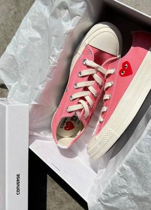 Кеди converse comme des garçons low pink ( premium )9 фото