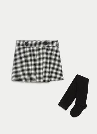 Практичная стильная юбка с колготками для девочки marks & spencer (крупритания